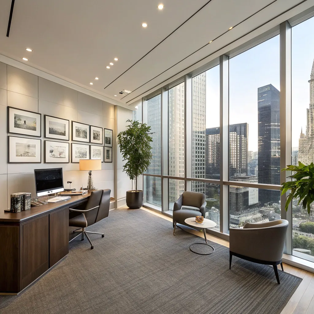 An elegant, modern office space representing professionalism