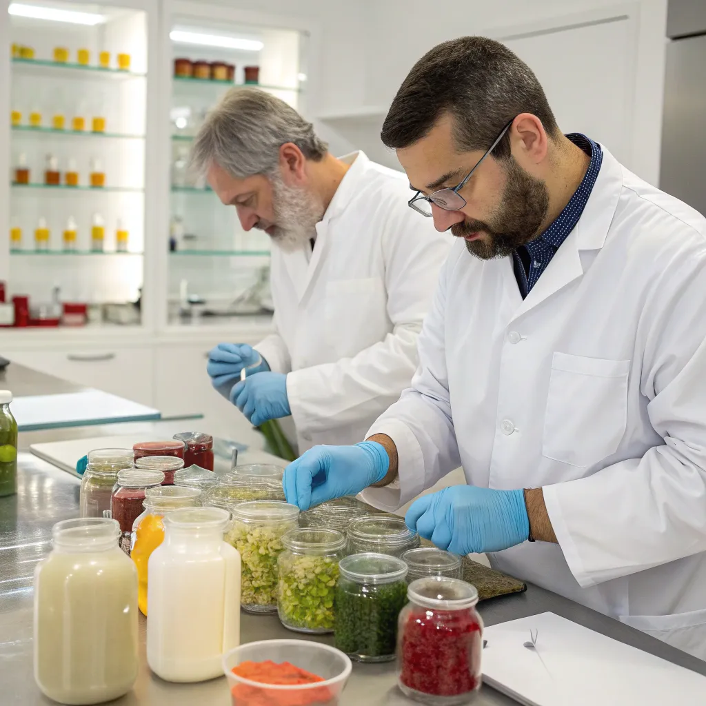Professional instructors demonstrating fermentation techniques